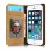 iPhone SE 5 5s - CaseMe Vintage Denim Material Stand Wallet Protective Phone Cover Case - Brown